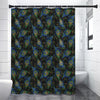 Embroidery Peacock Feather Print Premium Shower Curtain