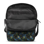 Embroidery Peacock Feather Print Rectangular Crossbody Bag