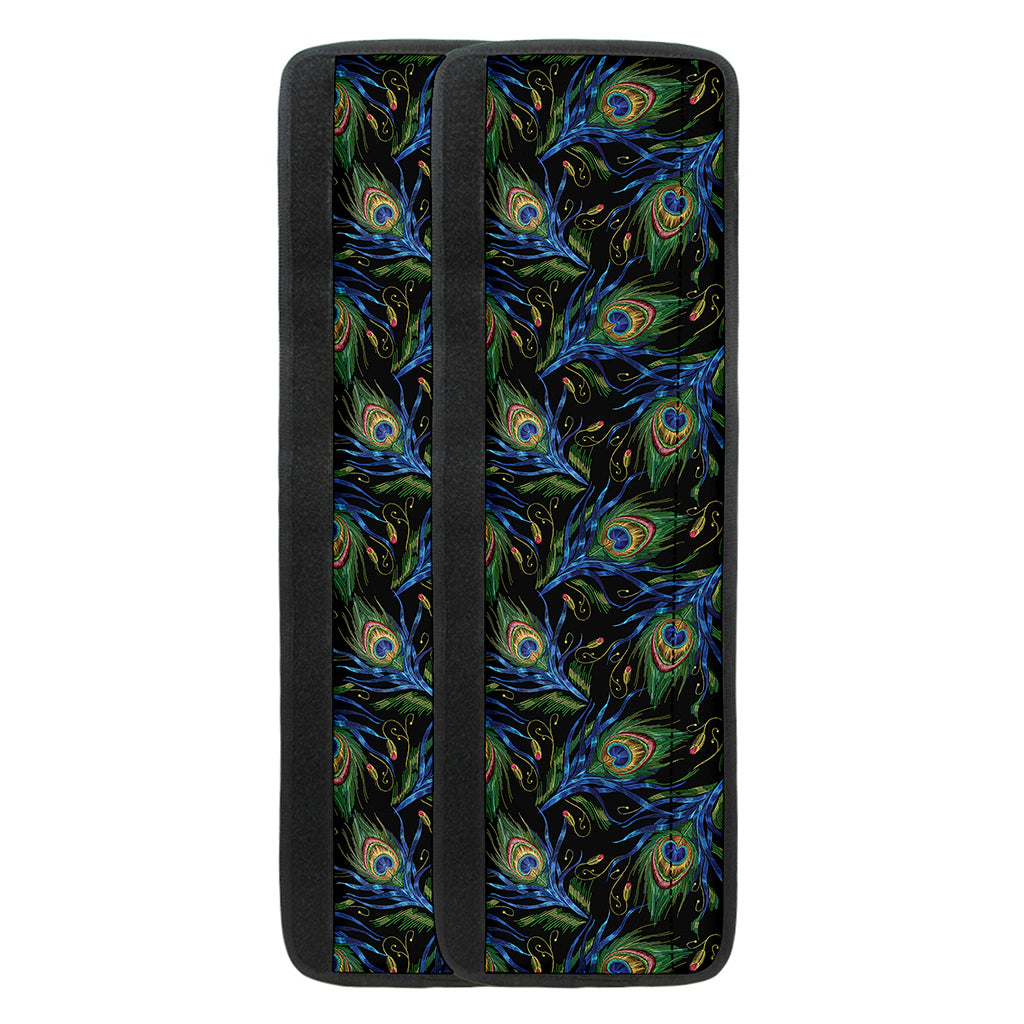Embroidery Peacock Feather Print Refrigerator Handle Covers