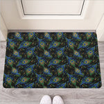 Embroidery Peacock Feather Print Rubber Doormat
