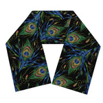 Embroidery Peacock Feather Print Scarf
