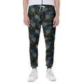 Embroidery Peacock Feather Print Joggers