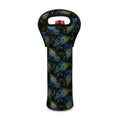 Embroidery Peacock Feather Print Single Neoprene Wine Tote