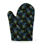 Embroidery Peacock Feather Print Single Oven Mitt