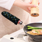 Embroidery Peacock Feather Print Skillet Handle Cover