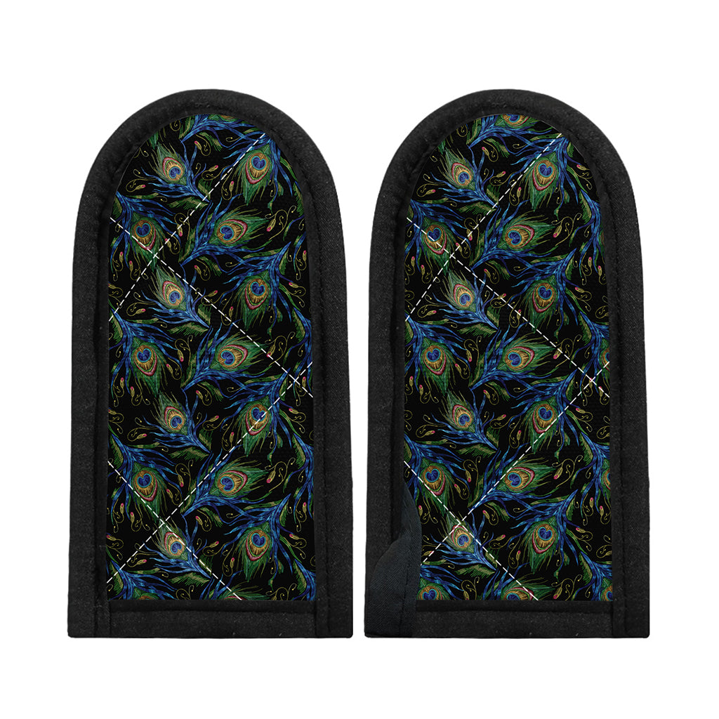 Embroidery Peacock Feather Print Skillet Handle Cover