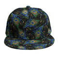 Embroidery Peacock Feather Print Snapback Cap