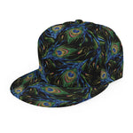 Embroidery Peacock Feather Print Snapback Cap