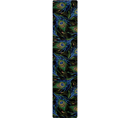 Embroidery Peacock Feather Print Table Runner