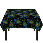 Embroidery Peacock Feather Print Tablecloth