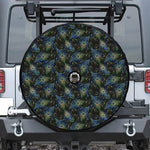 Embroidery Peacock Feather Print Tire Cover With Camera Hole
