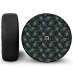 Embroidery Peacock Feather Print Tire Cover With Camera Hole