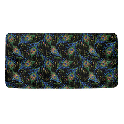 Embroidery Peacock Feather Print Towel