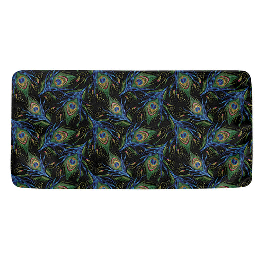 Embroidery Peacock Feather Print Towel
