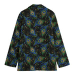 Embroidery Peacock Feather Print Women's Blazer