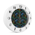 Embroidery Peacock Pattern Print Alarm Clock