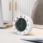Embroidery Peacock Pattern Print Alarm Clock