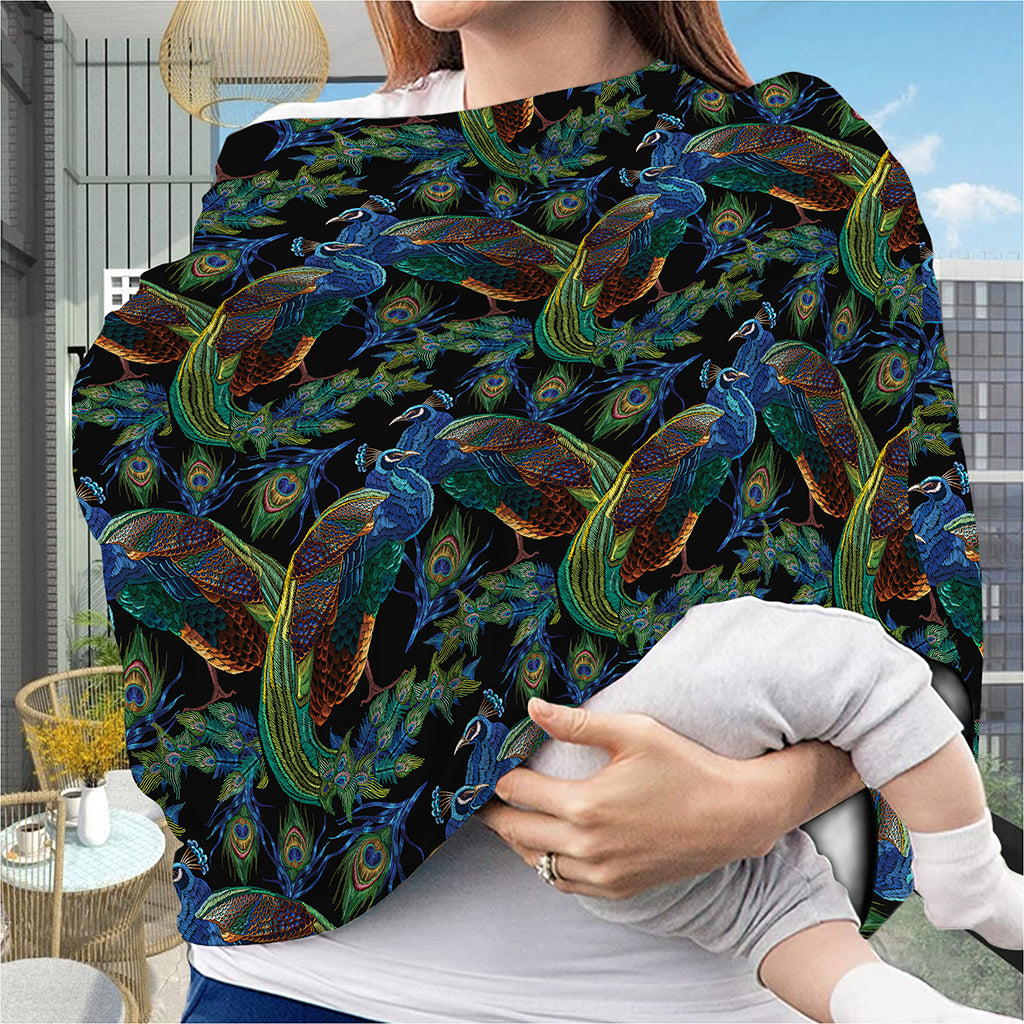 Embroidery Peacock Pattern Print Baby Seat Cover