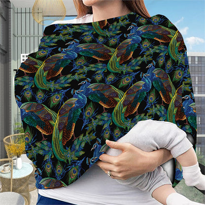 Embroidery Peacock Pattern Print Baby Seat Cover