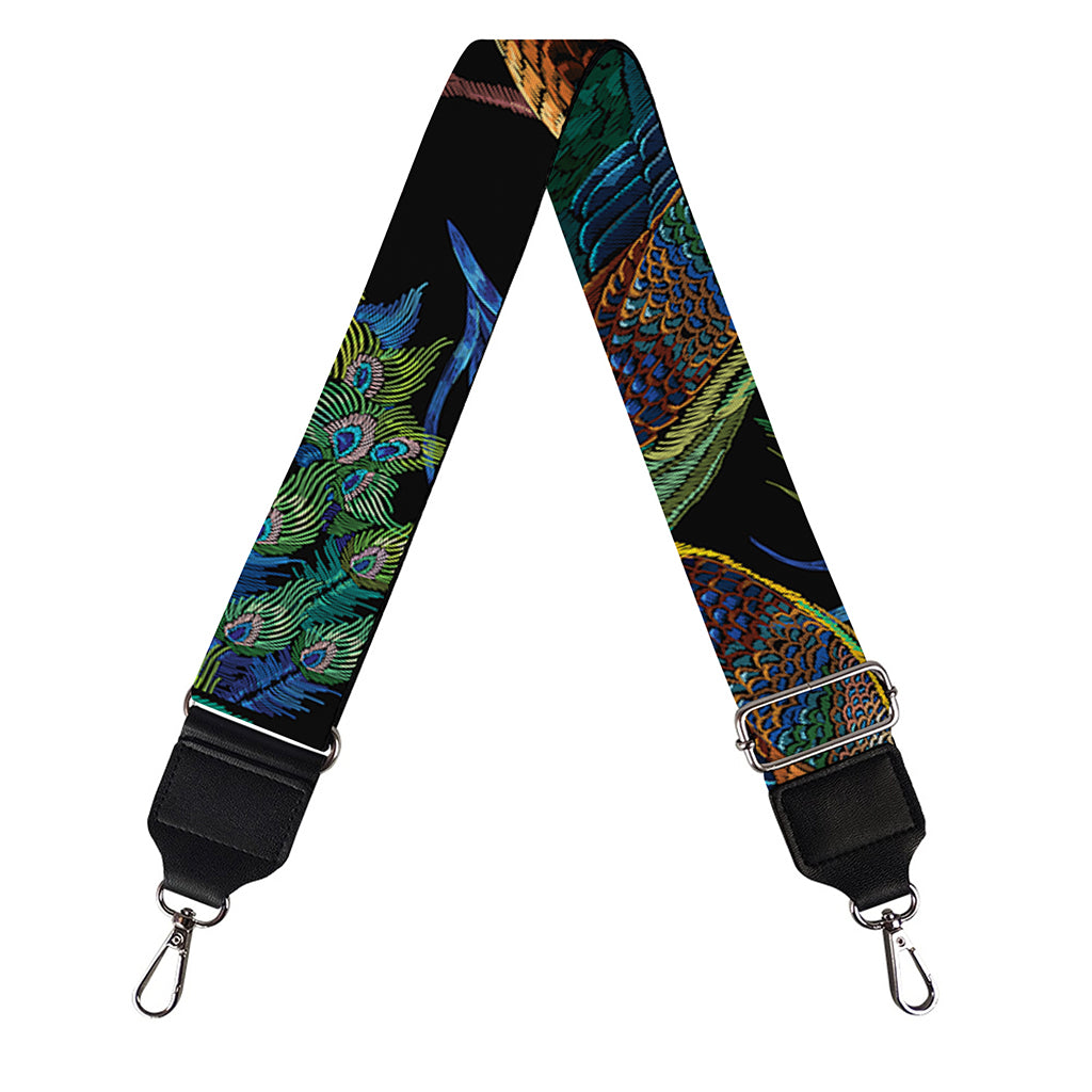 Embroidery Peacock Pattern Print Bag Strap