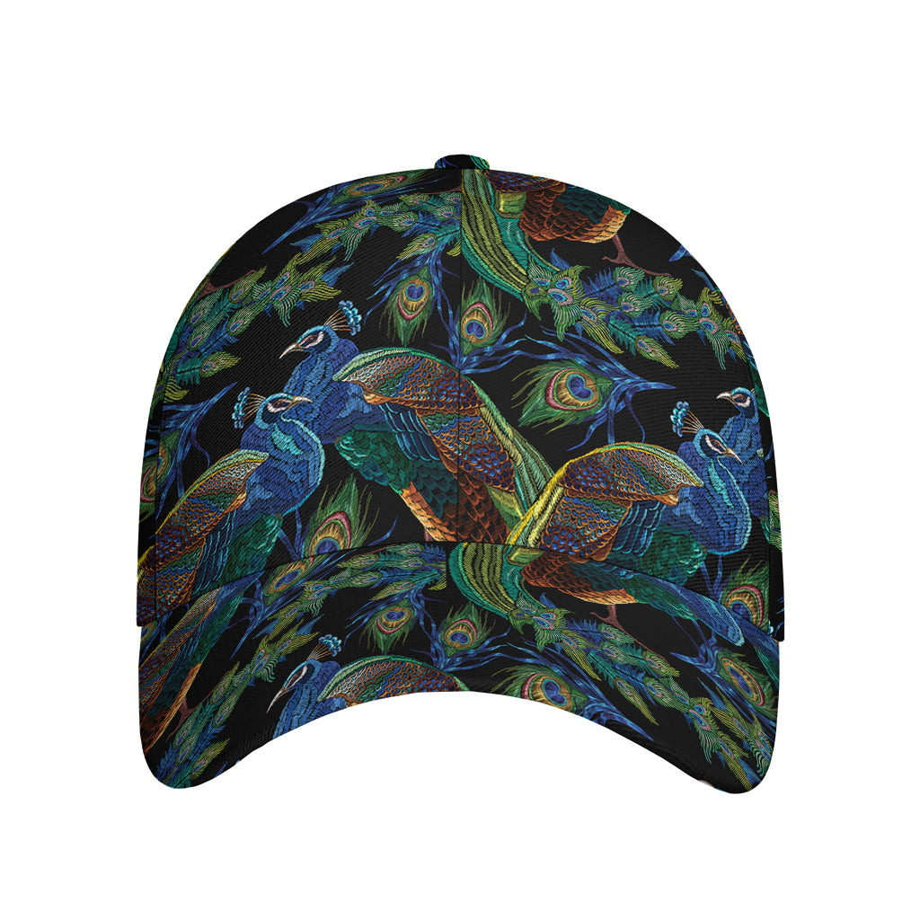 Embroidery Peacock Pattern Print Baseball Cap