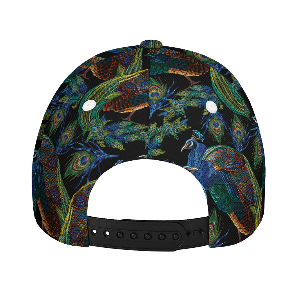 Embroidery Peacock Pattern Print Baseball Cap