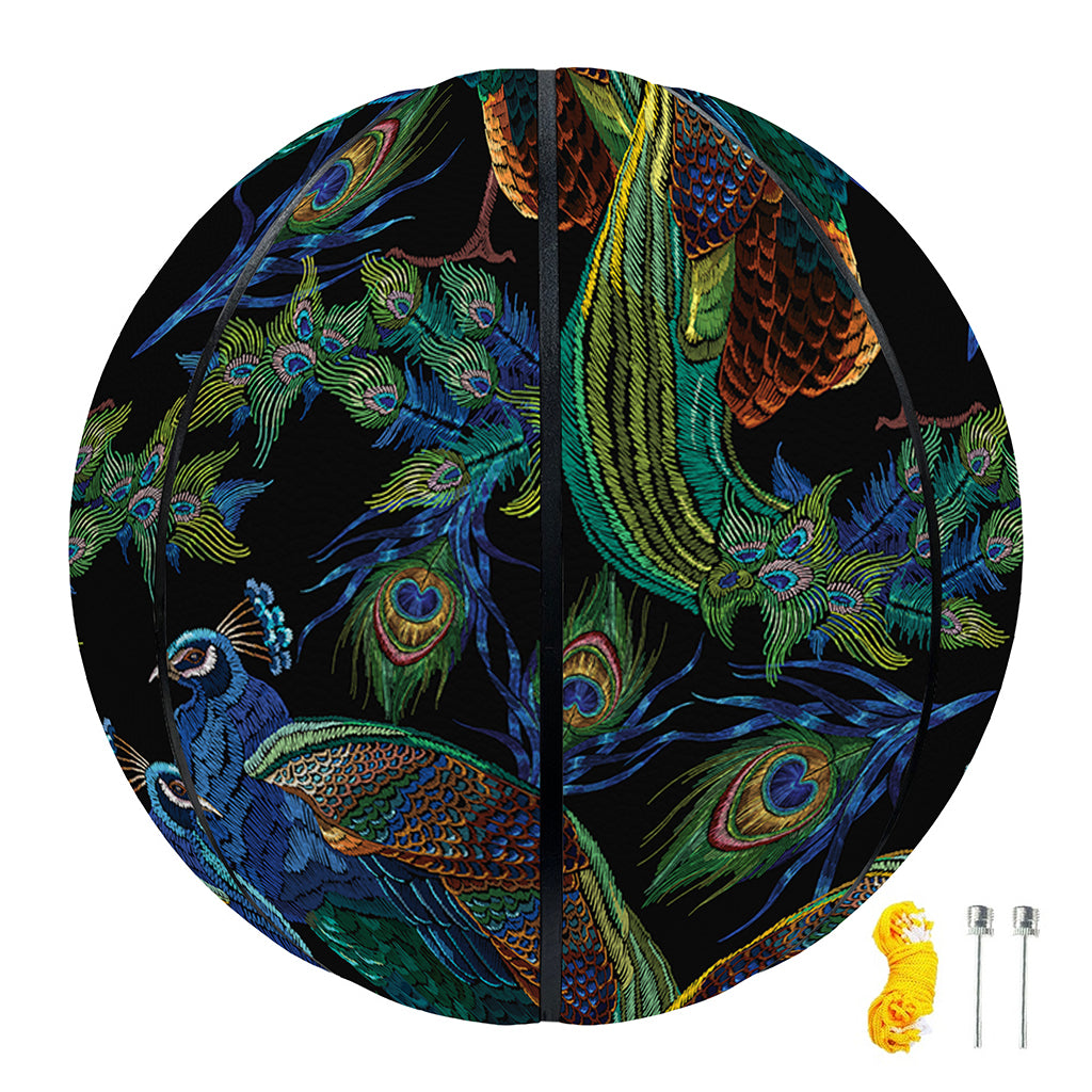 Embroidery Peacock Pattern Print Basketball