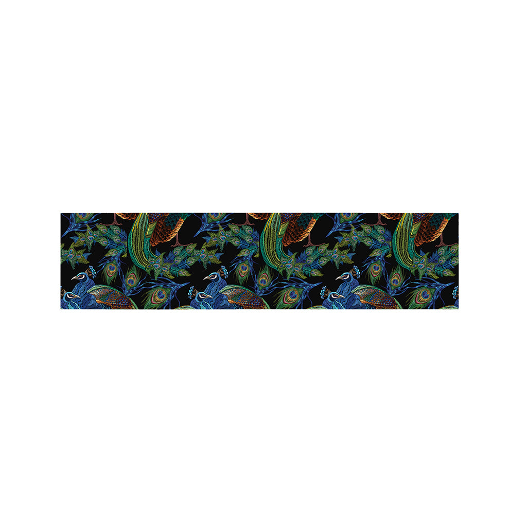 Embroidery Peacock Pattern Print Bed Runner