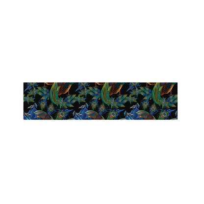 Embroidery Peacock Pattern Print Bed Runner