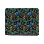 Embroidery Peacock Pattern Print Bifold Wallet
