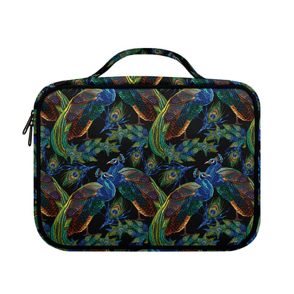 Embroidery Peacock Pattern Print Briefcase Bible Bag