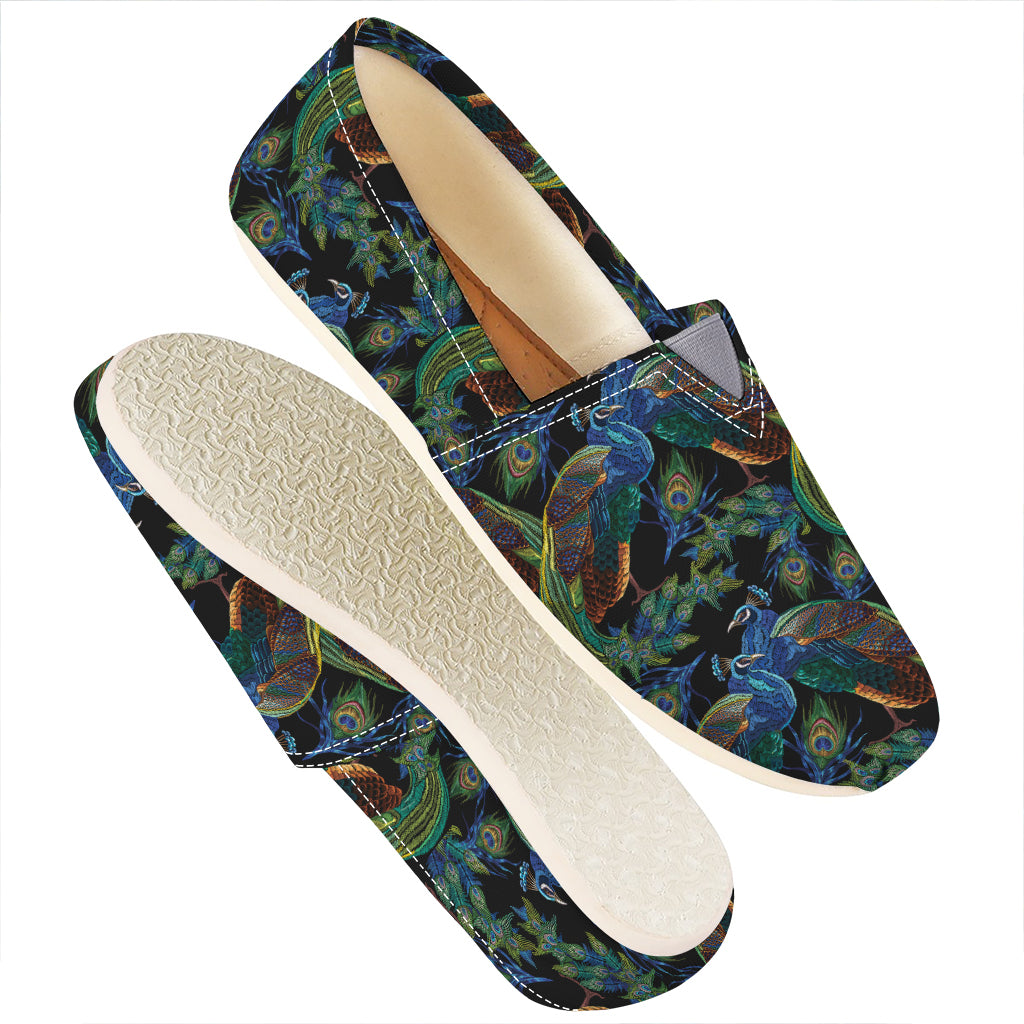 Embroidery Peacock Pattern Print Casual Shoes