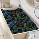 Embroidery Peacock Pattern Print Changing Pad Cover