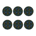 Embroidery Peacock Pattern Print Coaster Set