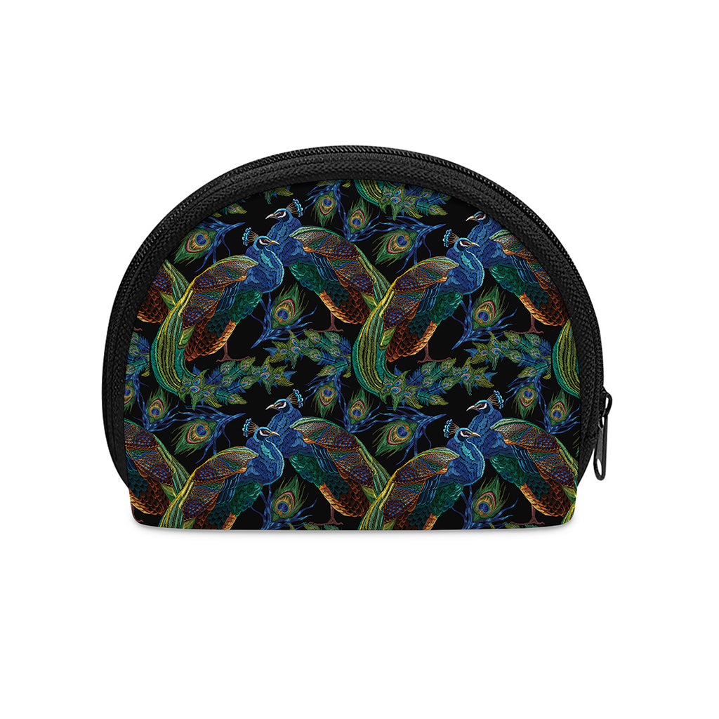 Embroidery Peacock Pattern Print Coin Purse