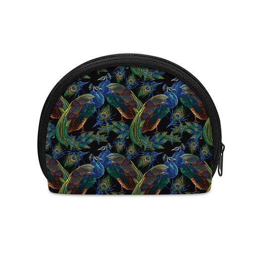 Embroidery Peacock Pattern Print Coin Purse
