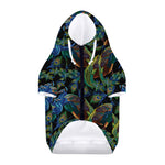 Embroidery Peacock Pattern Print Dog Zip Up Hoodie