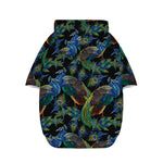 Embroidery Peacock Pattern Print Dog Zip Up Hoodie