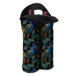 Embroidery Peacock Pattern Print Double Neoprene Wine Tote