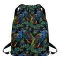 Embroidery Peacock Pattern Print Drawstring Backpack