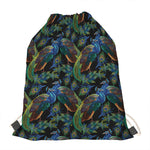 Embroidery Peacock Pattern Print Drawstring Bag