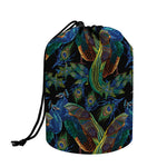 Embroidery Peacock Pattern Print Drawstring Makeup Bag