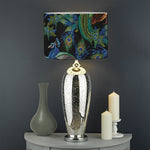 Embroidery Peacock Pattern Print Drum Lamp Shade
