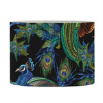 Embroidery Peacock Pattern Print Drum Lamp Shade