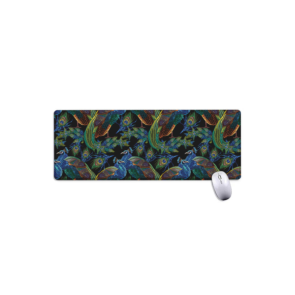 Embroidery Peacock Pattern Print Extended Mouse Pad