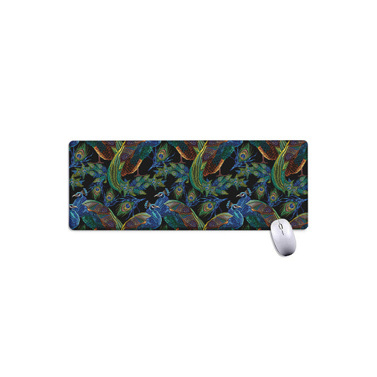 Embroidery Peacock Pattern Print Extended Mouse Pad