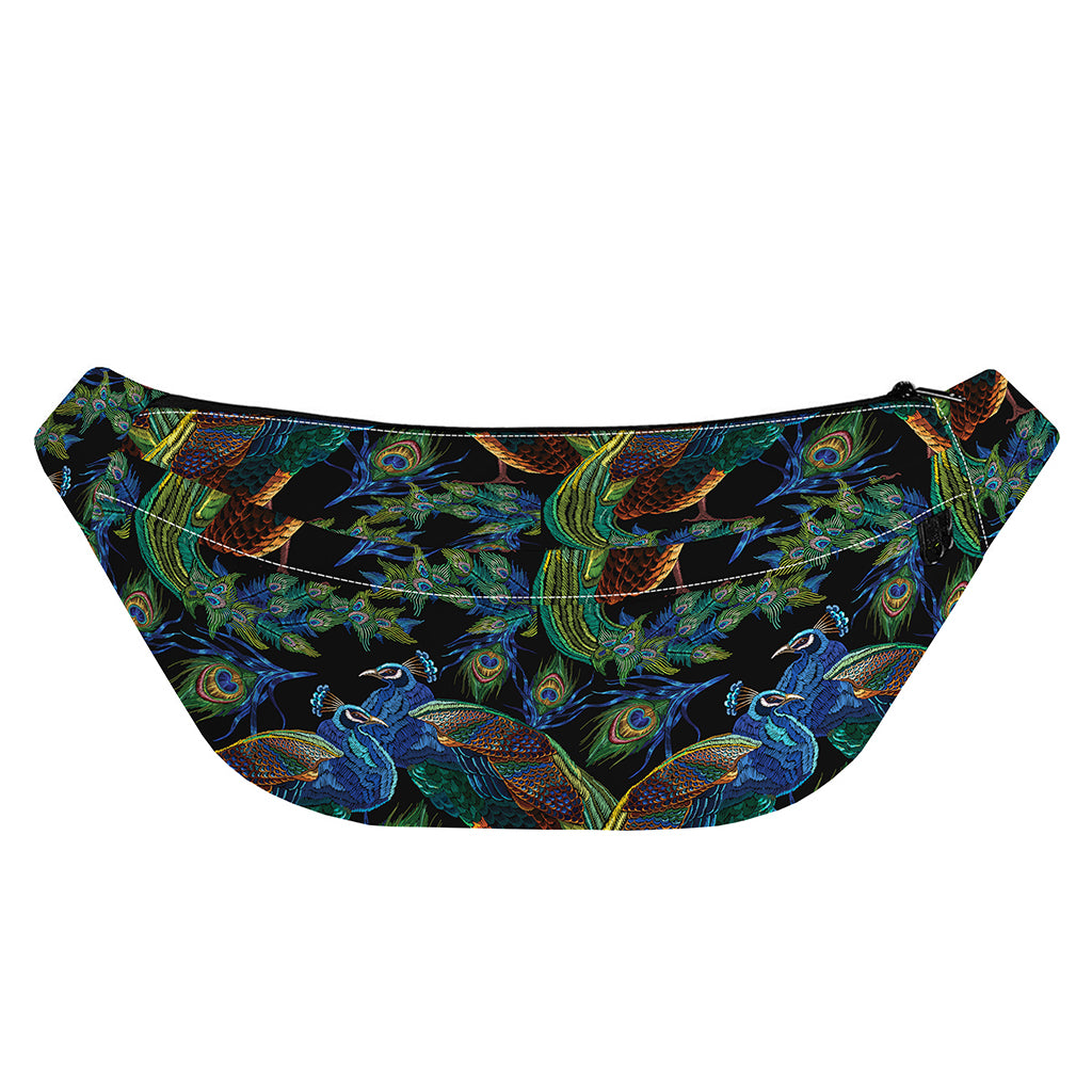 Embroidery Peacock Pattern Print Fanny Pack