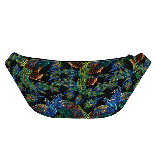 Embroidery Peacock Pattern Print Fanny Pack