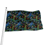 Embroidery Peacock Pattern Print Flag