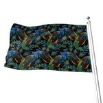 Embroidery Peacock Pattern Print Flag